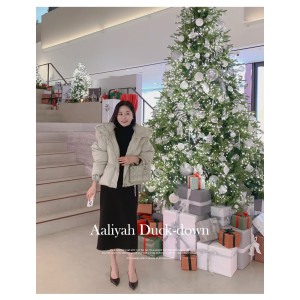 알리아 스트링 덕다운 후드 패딩(폭스퍼)