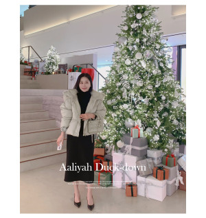 알리아 스트링 덕다운 후드 패딩(폭스퍼)